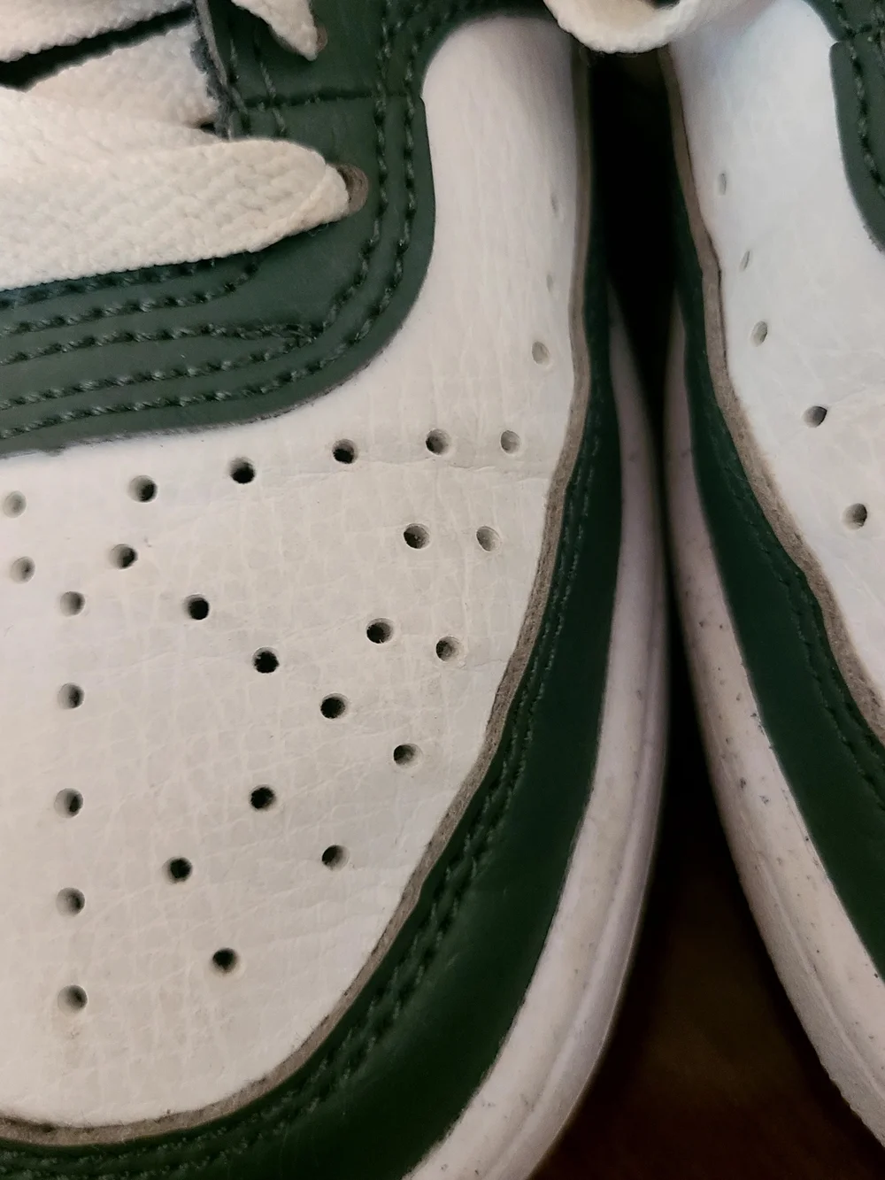 Nike Dark Green and White Court Vision (US 6)